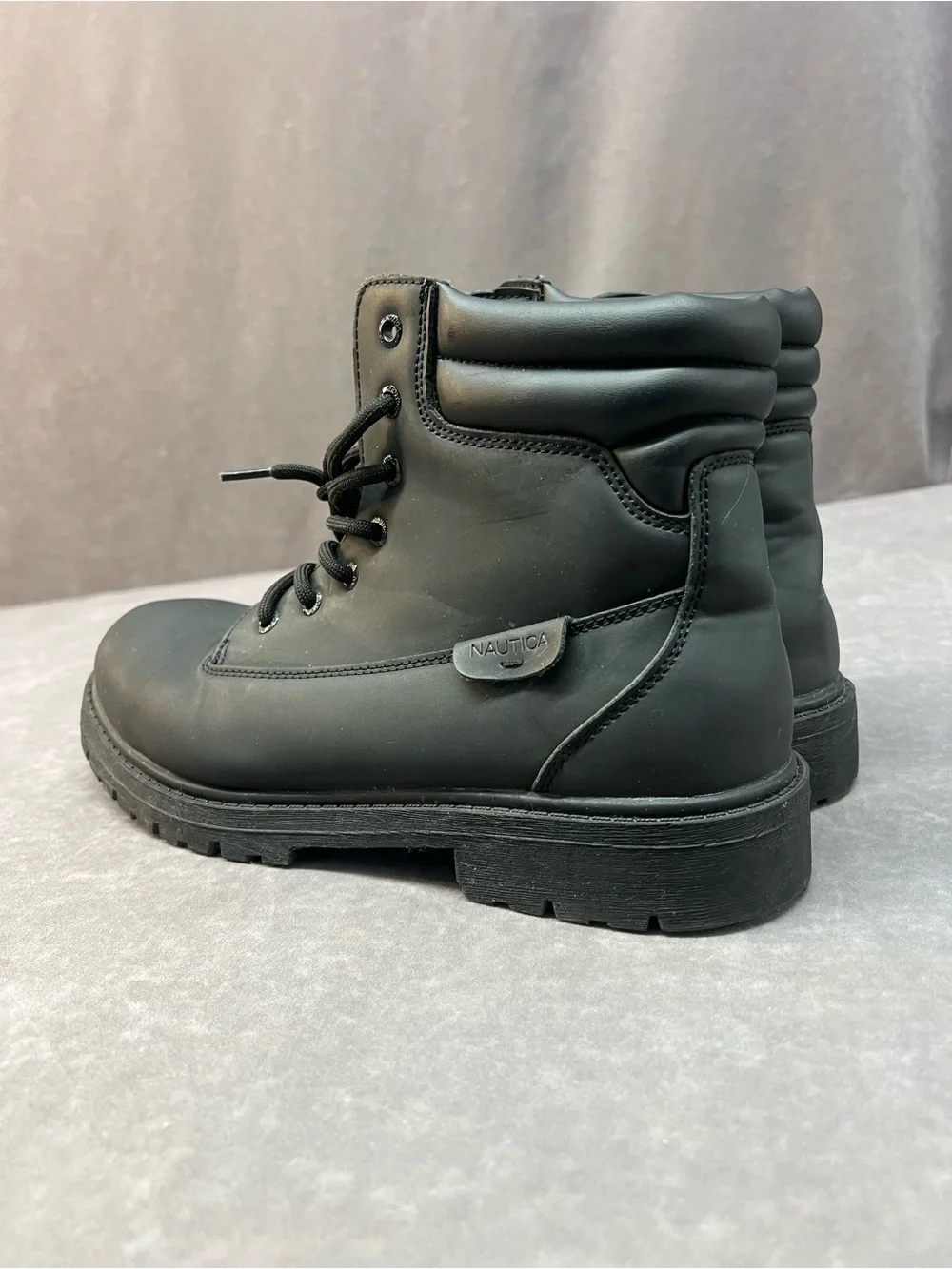 Nautica Men's Black Lace-Up Ankle Boots